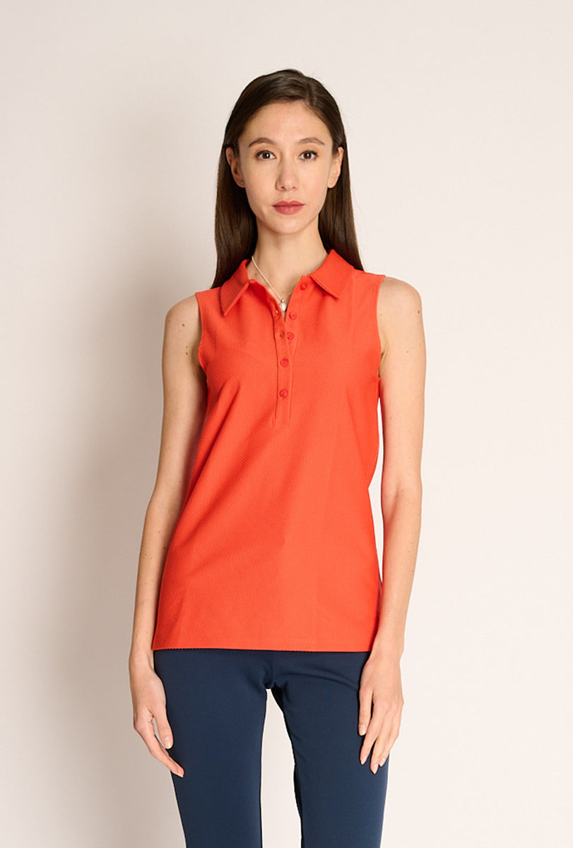 Ladies red sleeveless polo cheap shirts
