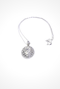 Silver Golf Ball Necklace with Diamond