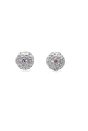 Silver Earrings with Pink Sapphire