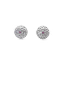 Silver Earrings with Pink Sapphire