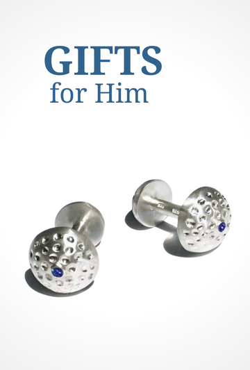 Silver Cufflinks with Sapphire